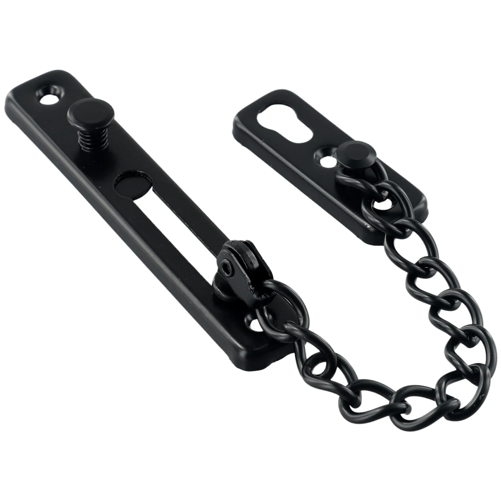 Door Chain Lock Stainless Steel Security Chain Guard Spring Anti Theft Press Heavy Duty Black Latch Screw Guard Accessories