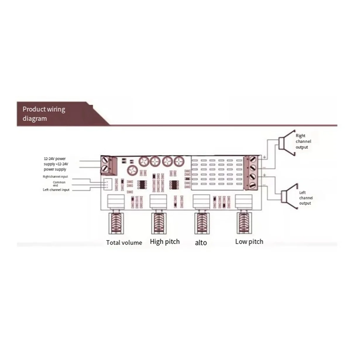 XH-M577 Digital Amplifier Board TPA3116D2 Audio Amplifier Board High Power Tone Board Amp 12-24V Amplifier Board Module