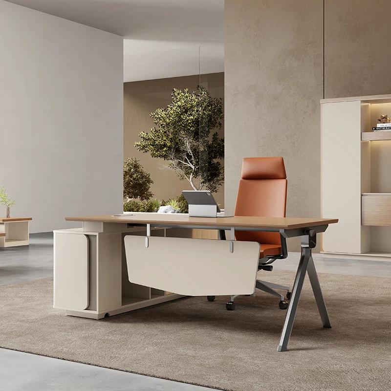 , , Simple Modern Executive , Light Luxury Stylish Office Manager Supervisor Computer Desk And Chair
