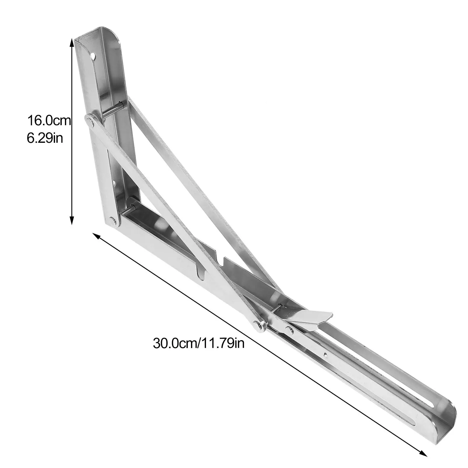 2Pcs Stainless Steel Folding Support Brackets Heavy Duty Wall Board Racks Shelf Brackets for Storage Use Wall Board Support Rack