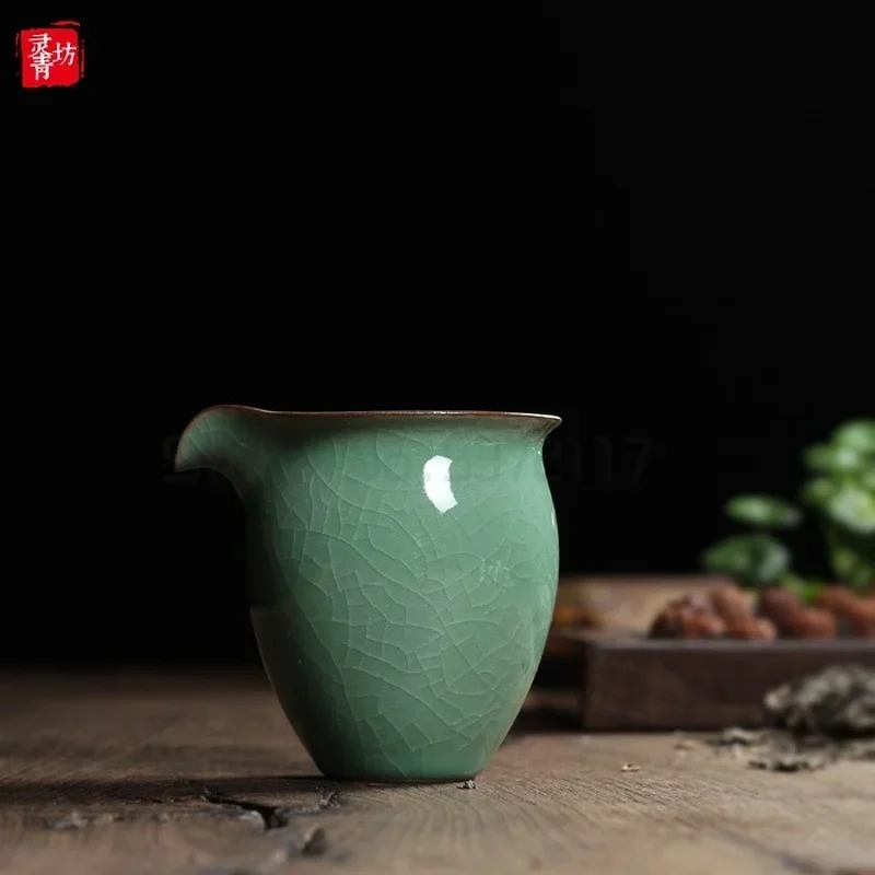 الصينية Longquan Celadon Ge وDi Kiln الصقيل اليدوية معرض القدح 190 مللي تشا هاي إبريق الشاي نقاط من أدوات الشاي طقم شاي الكونغ فو