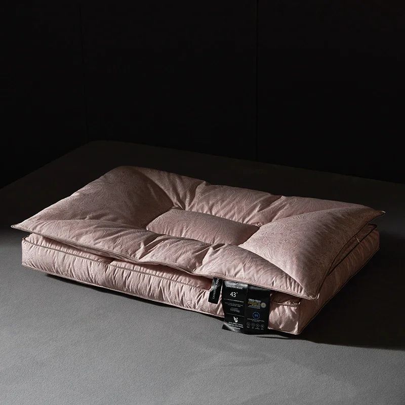 95% Goose Down Pillow Gongsatin Jacquard Down Pillow Rectangle Bedroom Sleep 5-Star Hotel Pillow Core For Sleeping