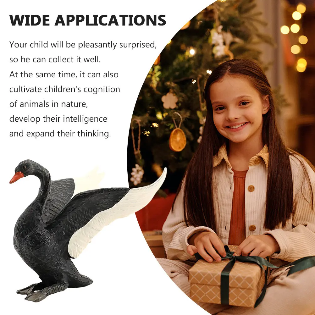 Swan Animal Plastic Simulation Decorative Ornament Kids Cognitive Home Tabletop Creative Adornment Swan Model Animal Figurine
