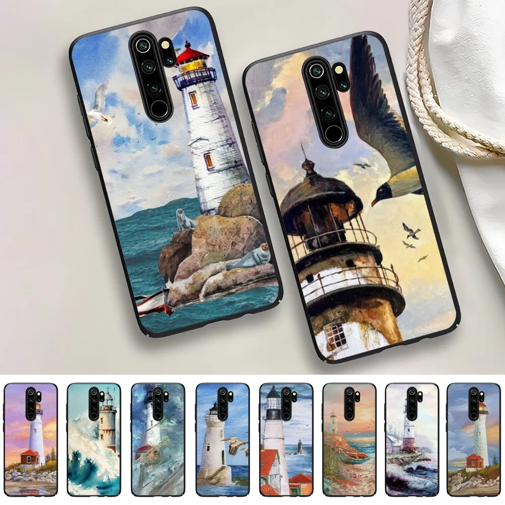 

Hand Painted Lighthouse Bird Seagull Mousepad For Redmi 5 6 7 8 9 10 plus pro 6 7 8 9 A GO K20 K30 K40 pro plus F3 Fundas