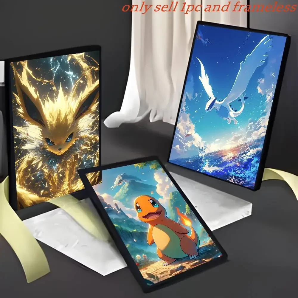 Pokemon Peripherals Pikachu Charizard Lucario Anime Wall Art Poster Decor