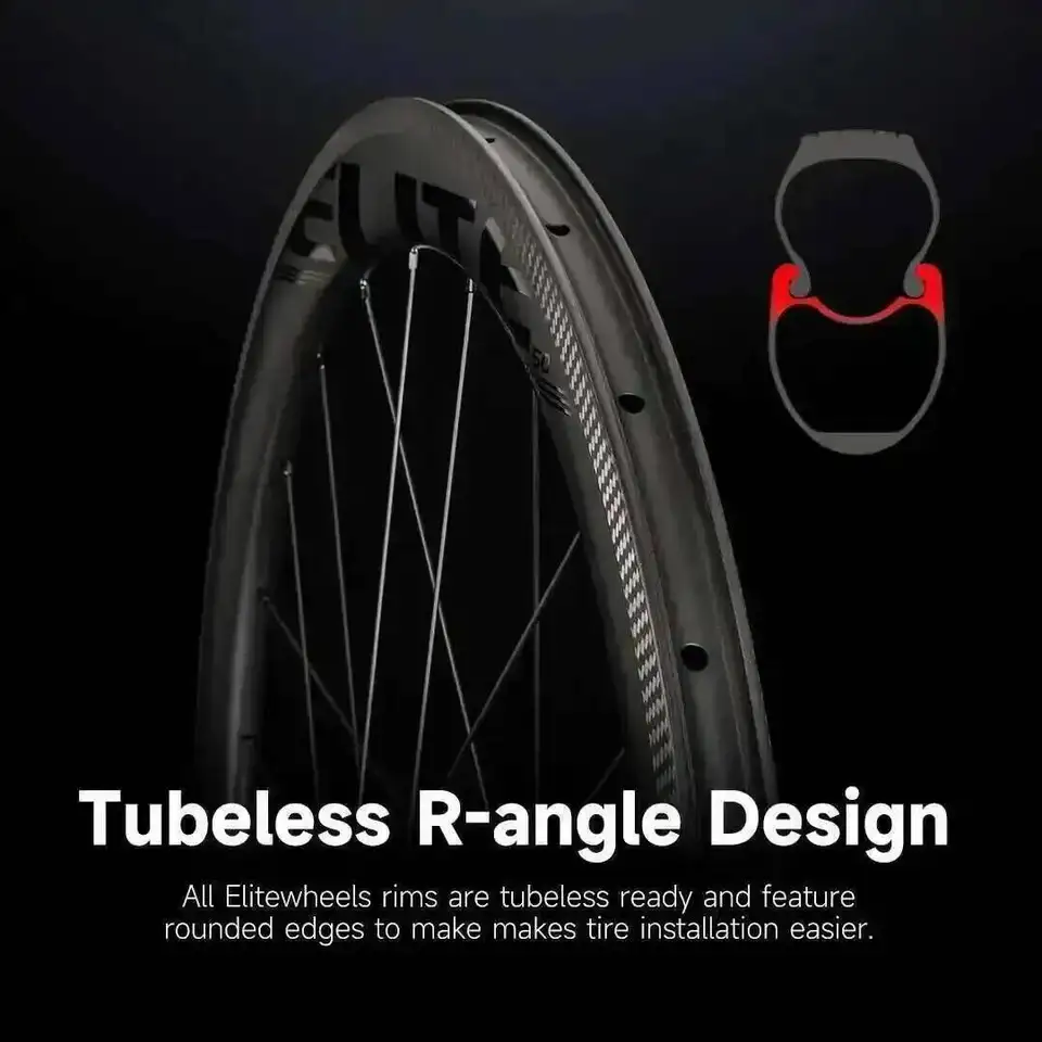 ELITEWHEELS 50mm Carbon Road Wheelset 700c Tubeless