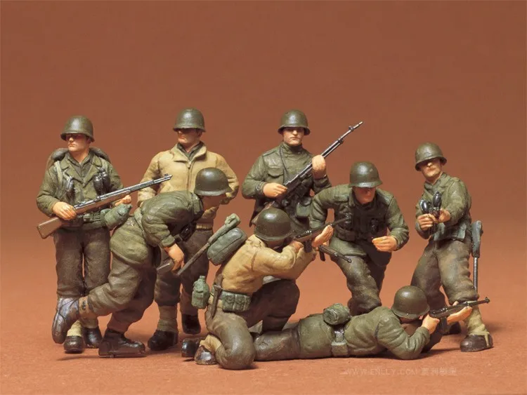 Tamiya plastic assembled model 1/35 scale military US Army infantry group Western European battlefield model kit  35048