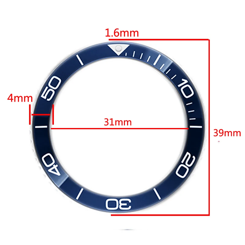 39mm 41mm Luminous Ceramic Bezel Insert Dial for Longines comcast L3 scale outer ring Watch L3.742 Replacement Blue Green Black