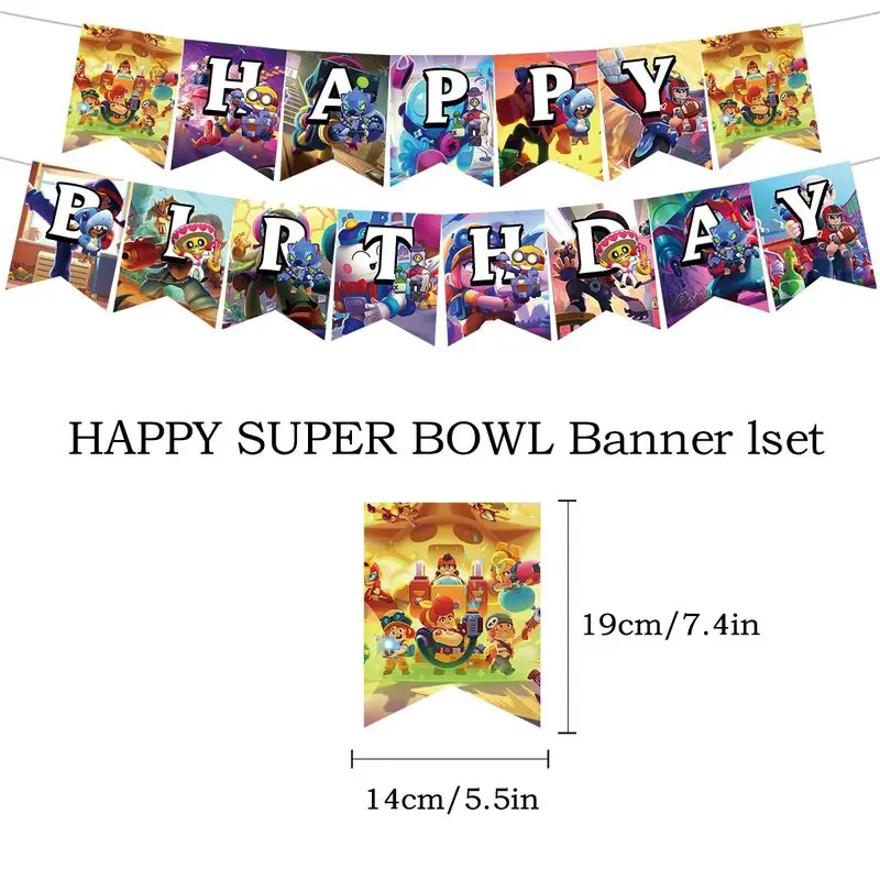 12 inch Game Brawl Thema Verjaardag Scène Decoratie Latex Ballon Party Banner Cake Vlag Brawl Sterren Decor Baby Douche Benodigdheden