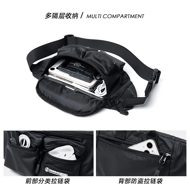 MOYYI Oxford Men's Travel Messenger Bag Waterproof 7.9 inch iPad Leather Crossbody Bag Anti-theft  Outdoor Sport Shoulder Bag