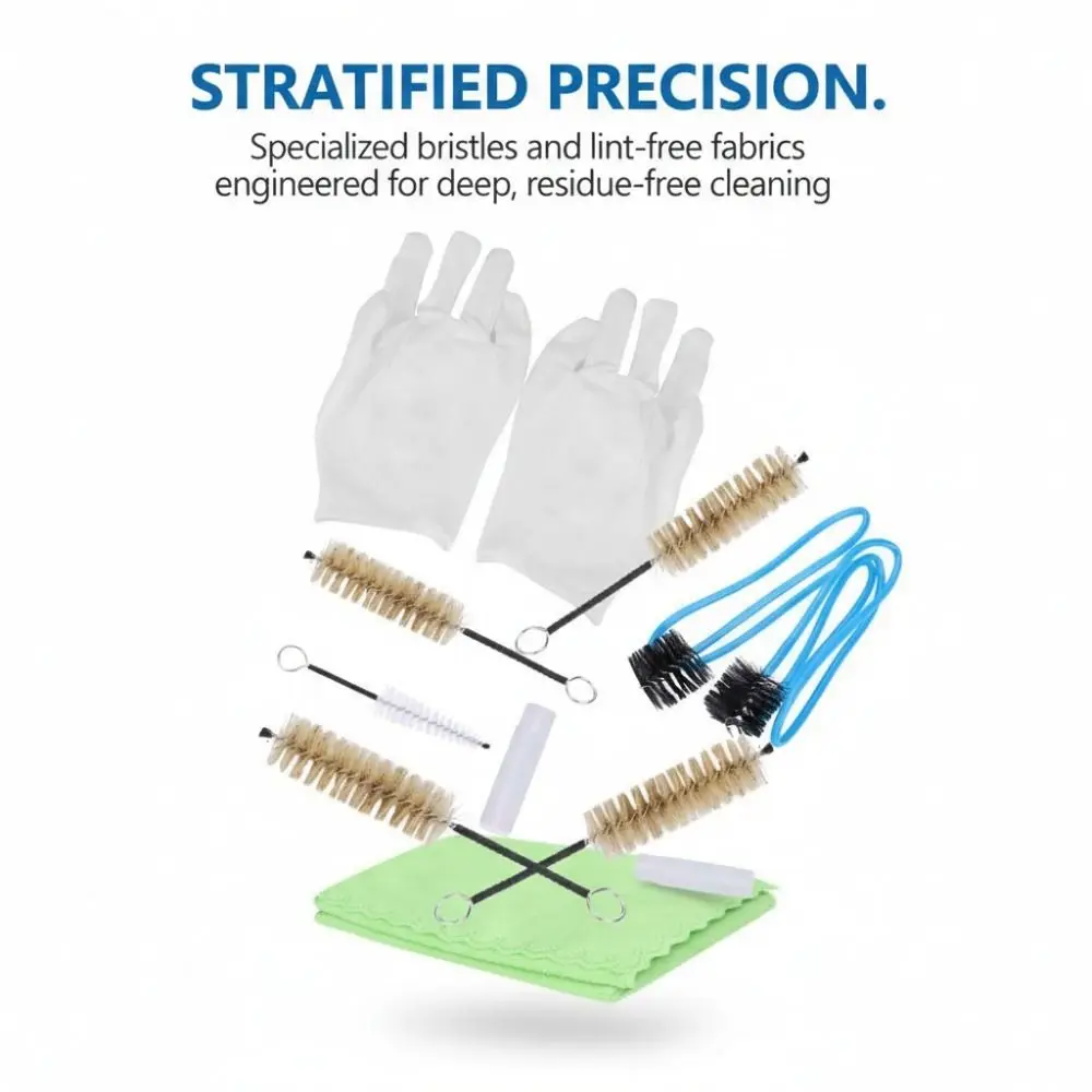 With Cleaning Cloth ​Trumpet Cleaning Set​ ​With Gloves ​Soft-Bristled Brush​ ​Horn Cleaning Set Kit​ ​Lubricant For The Tube​