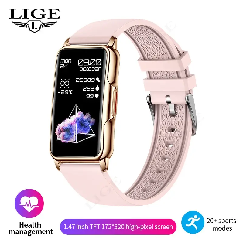 Lige smart wacker frauen voll touchscreen bluetooth ruf ip67 wasserdicht sport fitness tracker smartwatch frauen