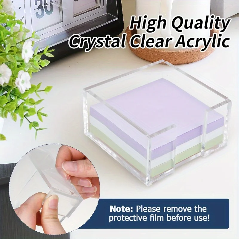 

Acrylic Sticky Note Holder, Clear Acrylic Notebook Stand Acrylic Sticky Note Dispenser Suitable For Dormitory Room