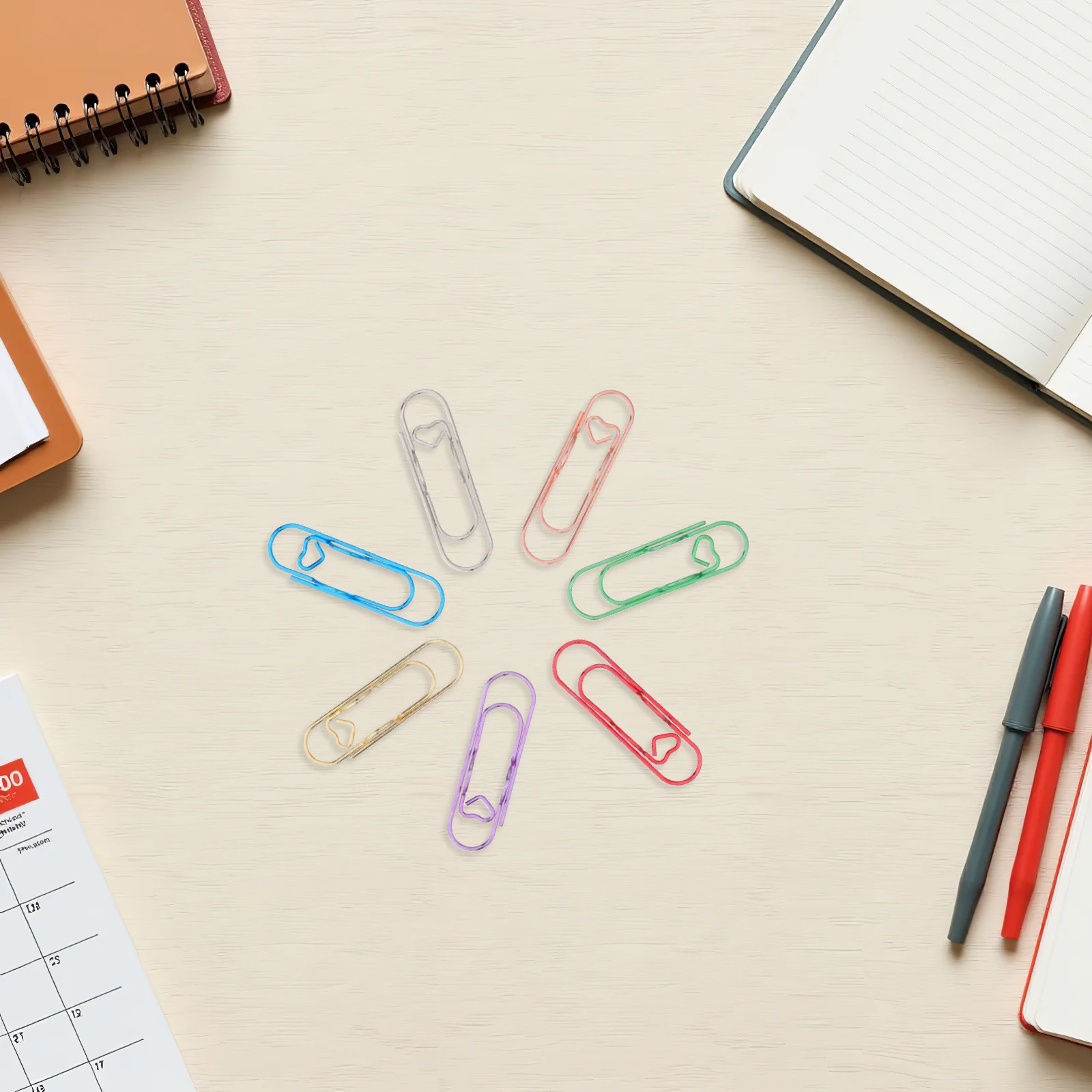 

70Pcs Colorful Paper Clips Metal Pen Clip Holder for Notebook Journal Organizer Stationery Supplies Planner Accessories