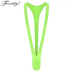 Men's Glossy Mankini Swimsuit Bulge Pouch Thong Borat Style V Sling Stretch Sexy Underwear Suspender Bodysuit Strap Thongs