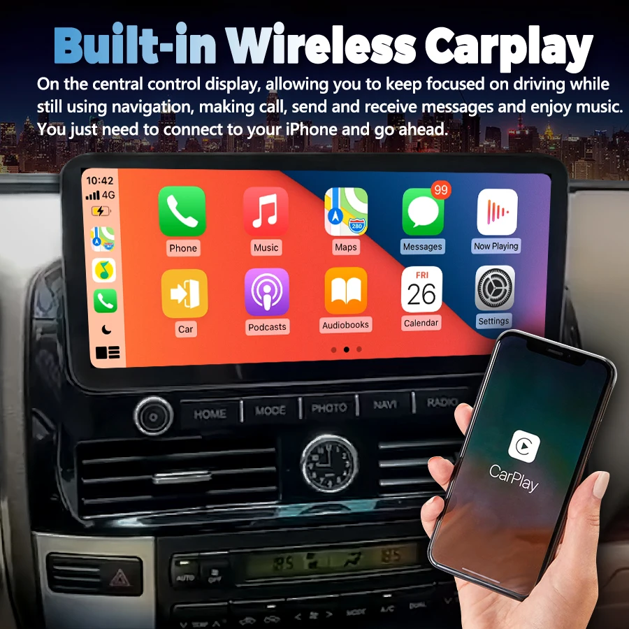 8G 256G Car Radio Android Auto Carplay For Toyota Land Cruiser Prado 120 2004 - 2009 Multimedia Stereo 2din GPS Head Unit Wifi