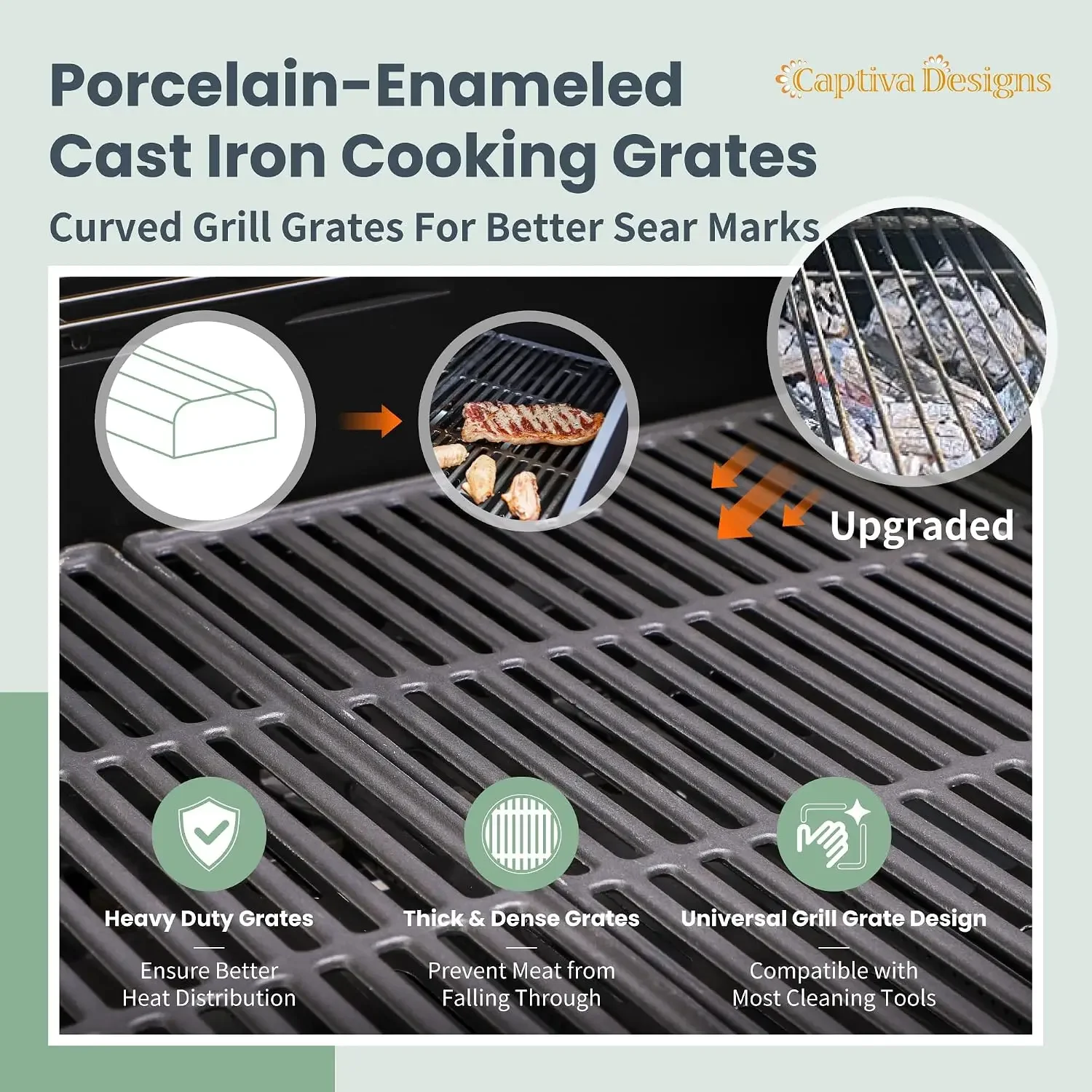 Propane Gas BBQ Grill with Side Burner, 4 Burner 42,000 BTU | Porcelain-Enameled Cast Iron Grates, Stainless Steel Grill