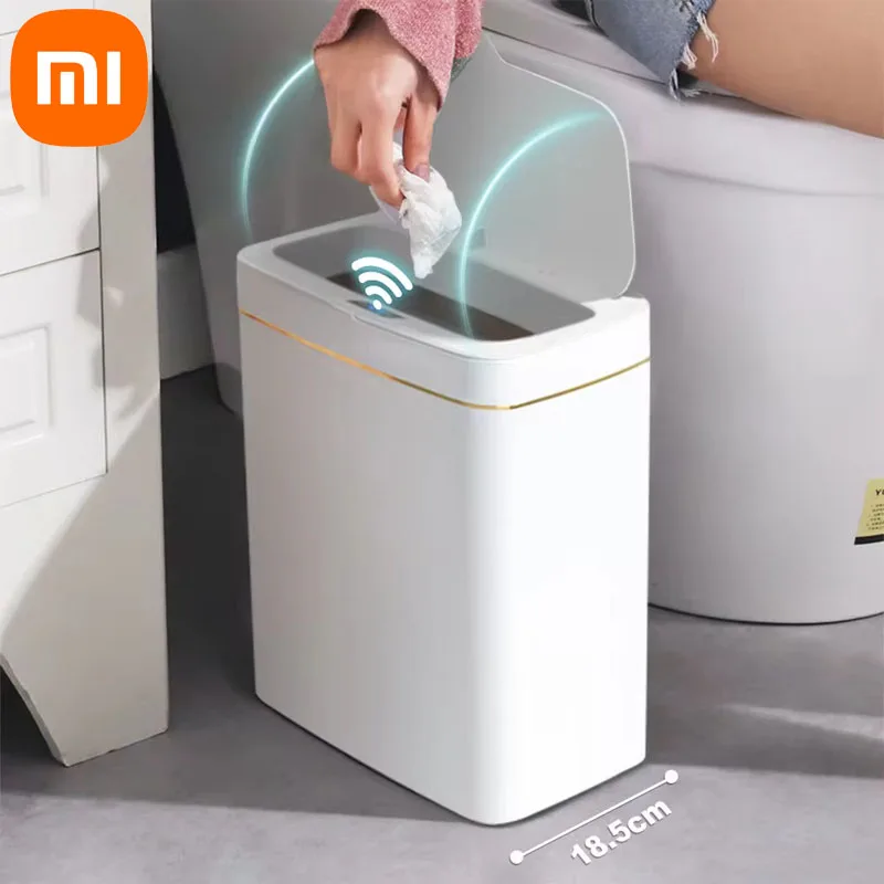 

Мусорная корзина XIAOMI 15/18L с умным датчиком, автоматическое ведро для мусора с узким швом, корзина для мусора для кухни, туалета, спальни