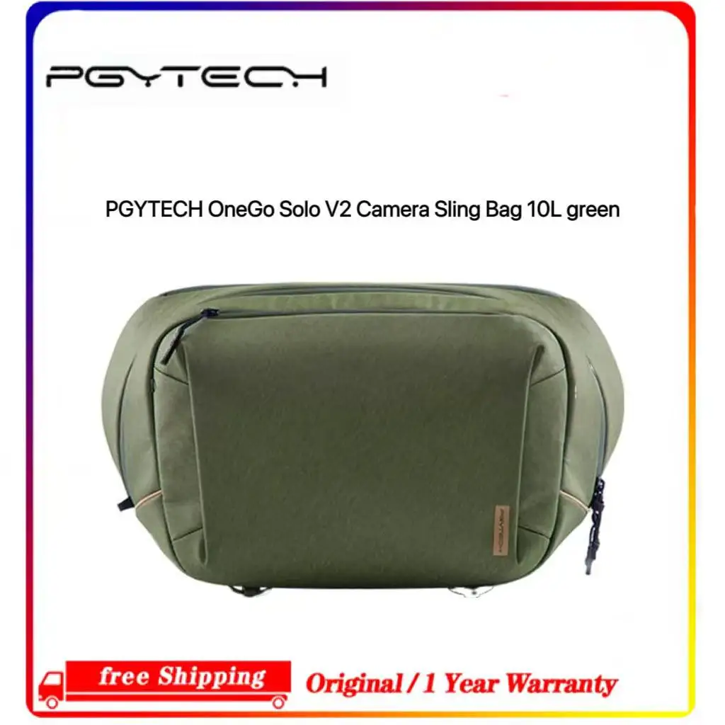 PGYTECH OneGo Solo V2 Camera Sling Bag 10L Green Compact Camera Strap Bag with 15-Inch Laptop Compartment And Multiple Pockets