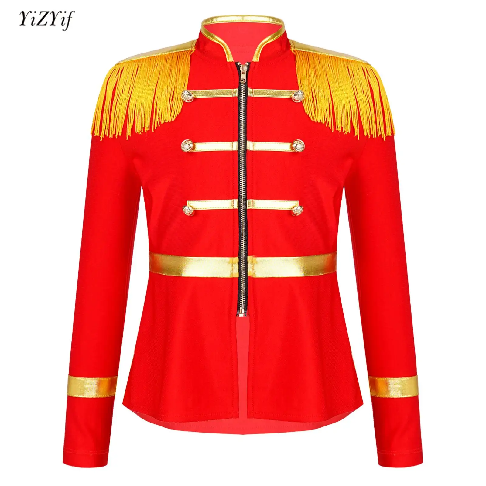 

Halloween Kids Girls Circus Ringmaster Costume Long Sleeve Tassels Shoulder Jacket Coat for Carnival Party Cosplay Performance