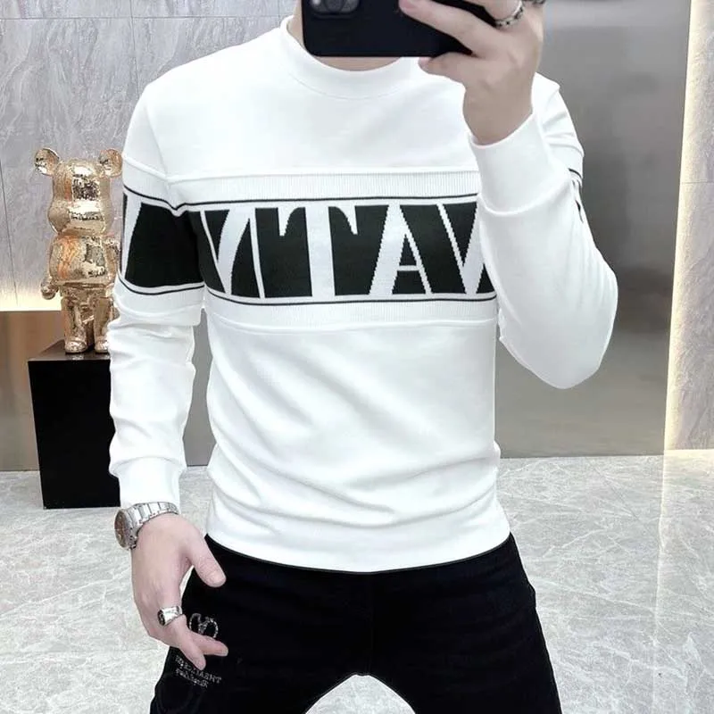 

Fashion O-Neck Spliced Casual Printed Letter T-Shirt Men's Clothing 2024 Spring New Loose All-match Tops Korean Tee Shirt