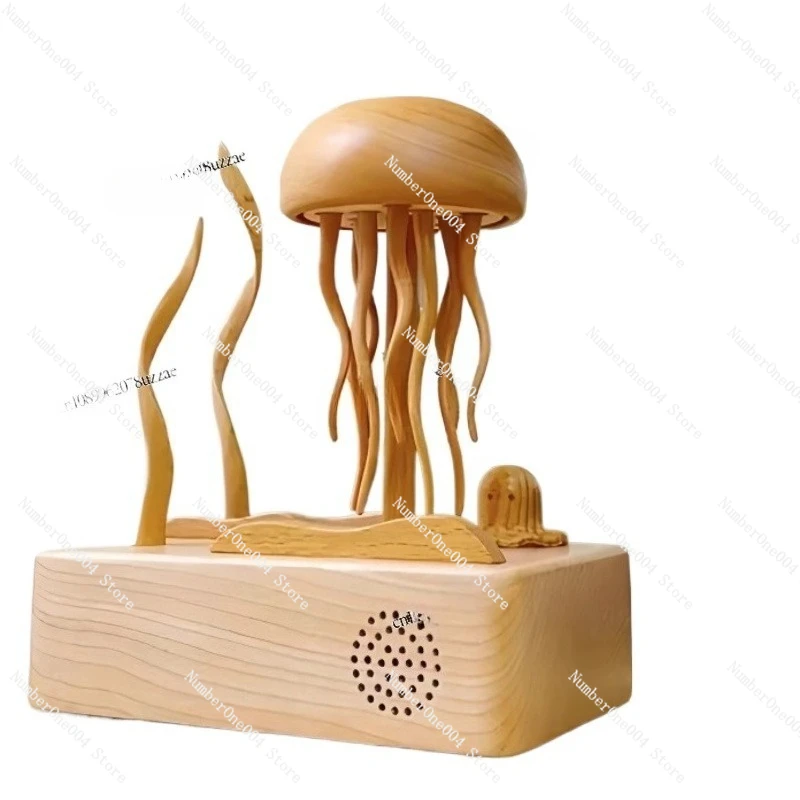 صندوق الموسيقى الميكانيكي الخشبي على شكل قنديل البحر على شكل قلب مصنوعات خشبية ذكية إبداعية