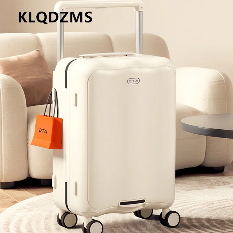 KLQDZMS Suitcase New Women's Boarding Case ABS+PC Trolley Case Men's Wheeled Travel Bag 20