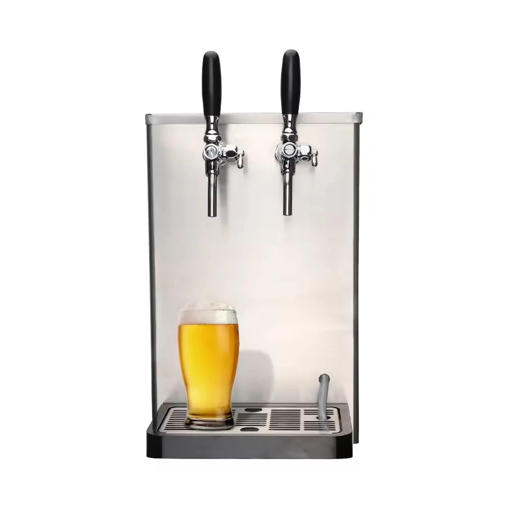 Fast Cooling Countertop Beer Dispenser Single/Dual Tap Stainless Steel Draft Beer Cooler Easy Clean