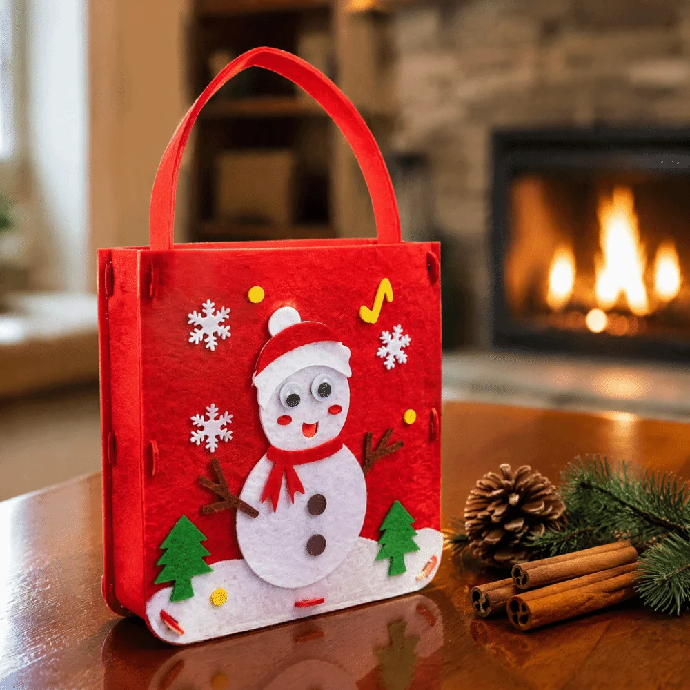 Non-woven Fabric DIY Xmas Candy Bag Santa Claus Christmas Tree Christmas Bag Toy Snowman Handmade Portable Elk Handbag Toddlers