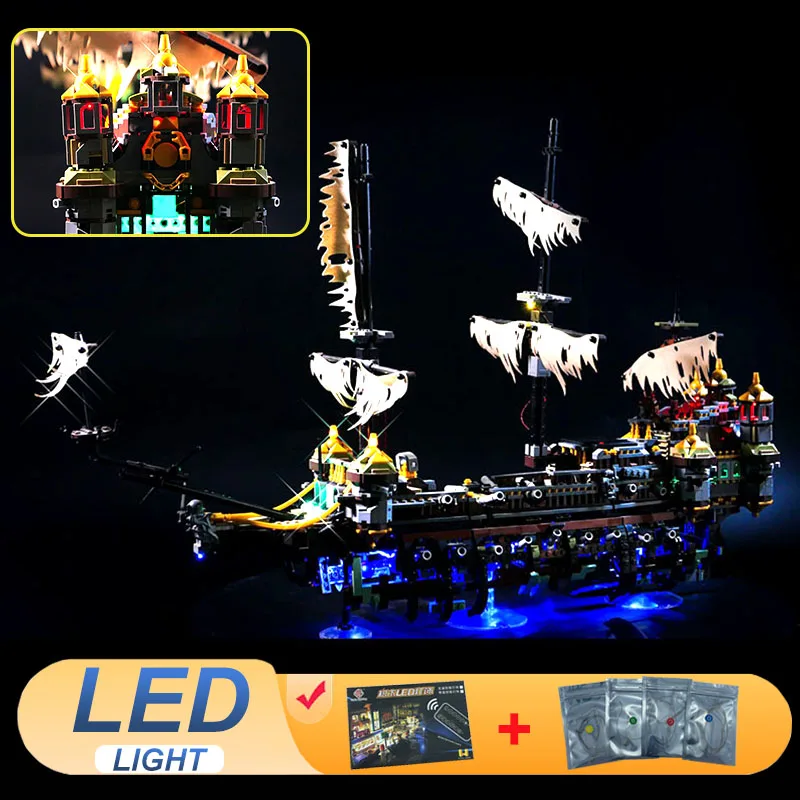 

LED Light Kit For LEGO Pirates Ship 71042 Flagship Model Lamp Christmas Gift (Not Include Building Block Bricks Kits Sets Model)
