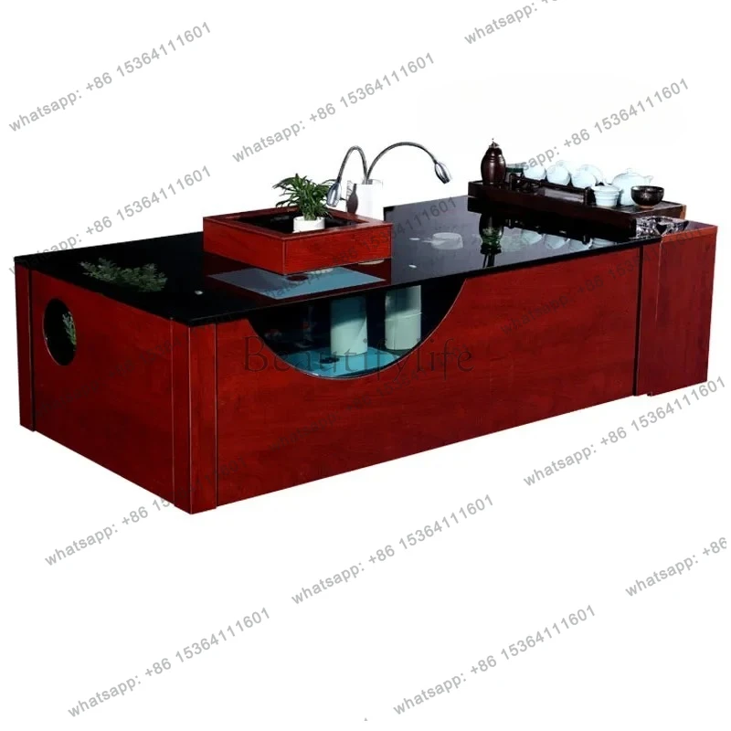 

44Coffee table fish tank living room rectangular multi-functional creative lazy ecological water-free glass coffee table