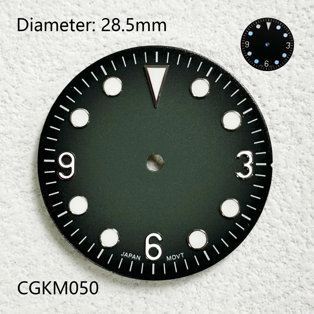 28.5 مللي متر NH35 قرص متدرج أخضر أبيض أزرق لؤلؤي لويستر قرص nh35 لساعة الحركة الأوتوماتيكية NH35 اليابانية شعار مخصص