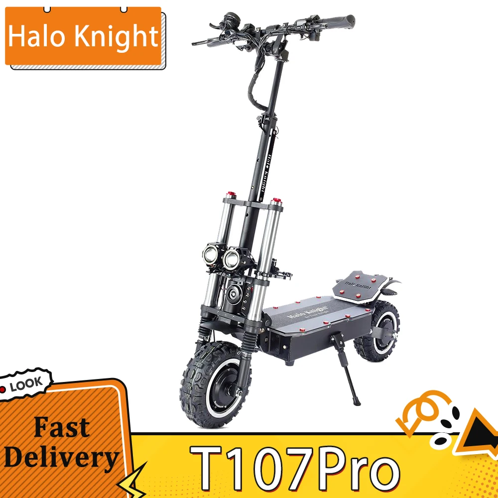 Halo Knight T107 Pro Electric Scooter 11'' Off-road /Road Tire 3000W*2 Dual Motor 95km/h Max Speed 60V 38.4Ah Battery 80km Max