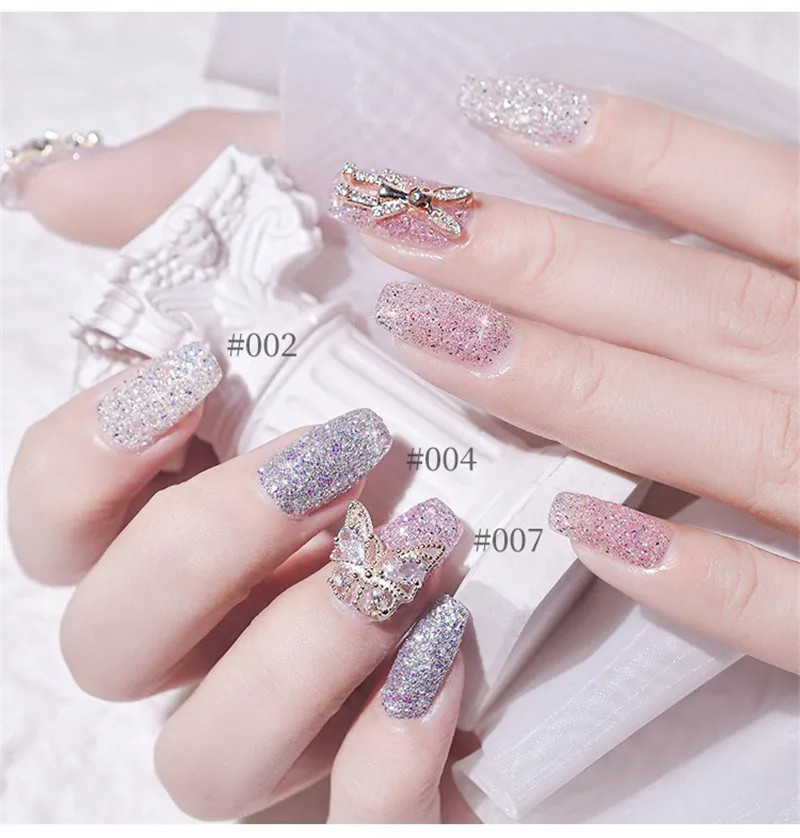 8 cores cristal esmagado diamante arte do prego em pó brilhante reflexivo micro broca cromo pigmento holográfico manicure glitter poeira