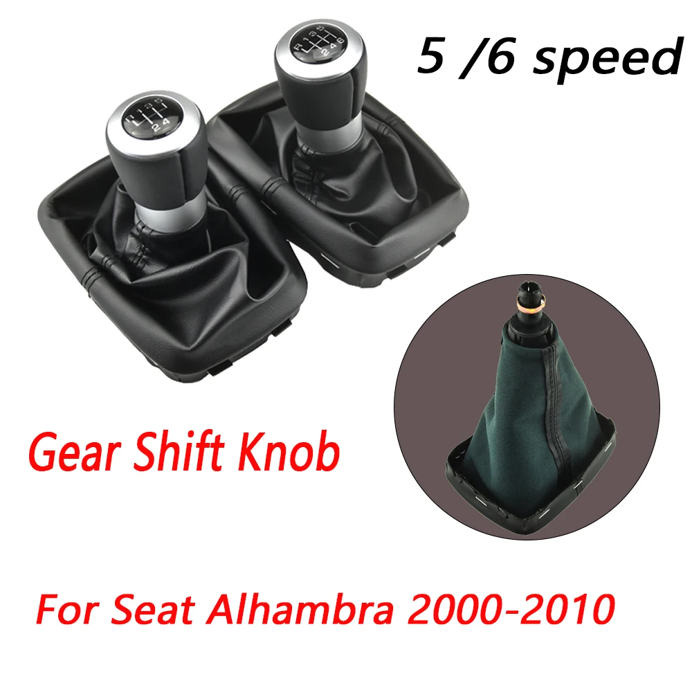 Car Gear Shift Knob Gaiter Boot Cover Shifter Lever Decoration for Seat Alhambra 2000-2010 Accessories Beautiful Refit