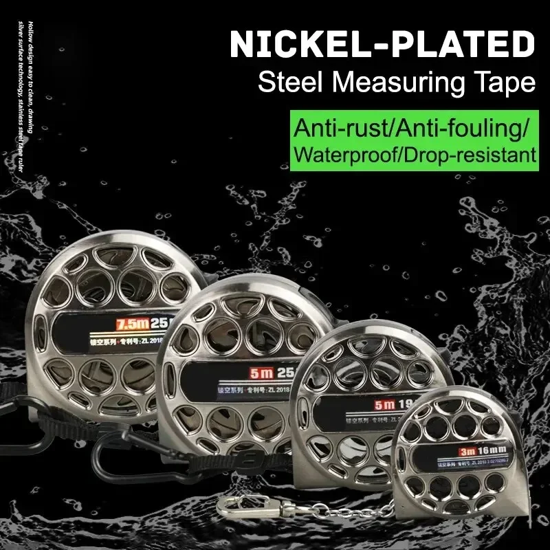 New 3/5/7.5M Metric Tape Measure Stainless Steel Anti-corrosion Retractable Ruler Woodworking Ruler Metric Tape Measuring Tools