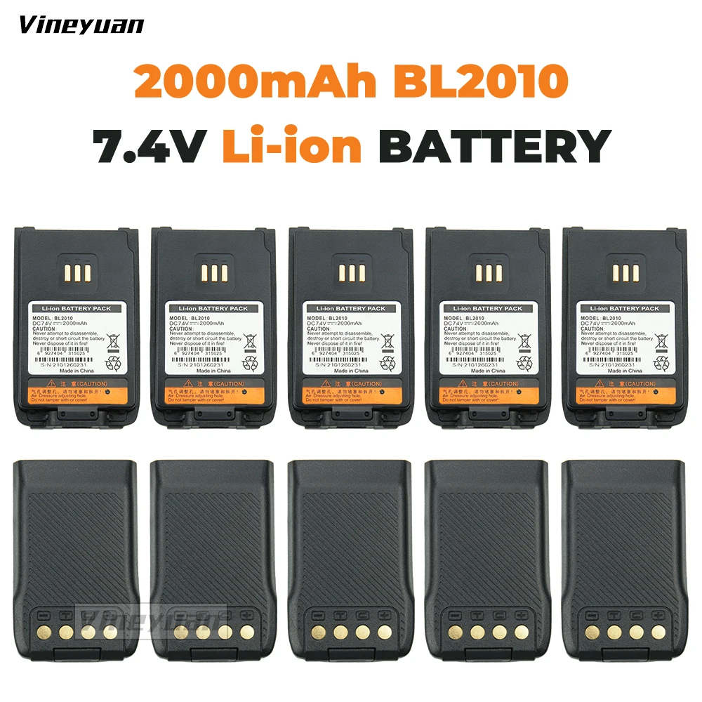 

10 PCS BL2010 Battery 2000mAh Two Way Radio Battery Li-ion Battery for Hytera HYT UL913 PD562 PD502 PD682G Radio Battery(BL1502)