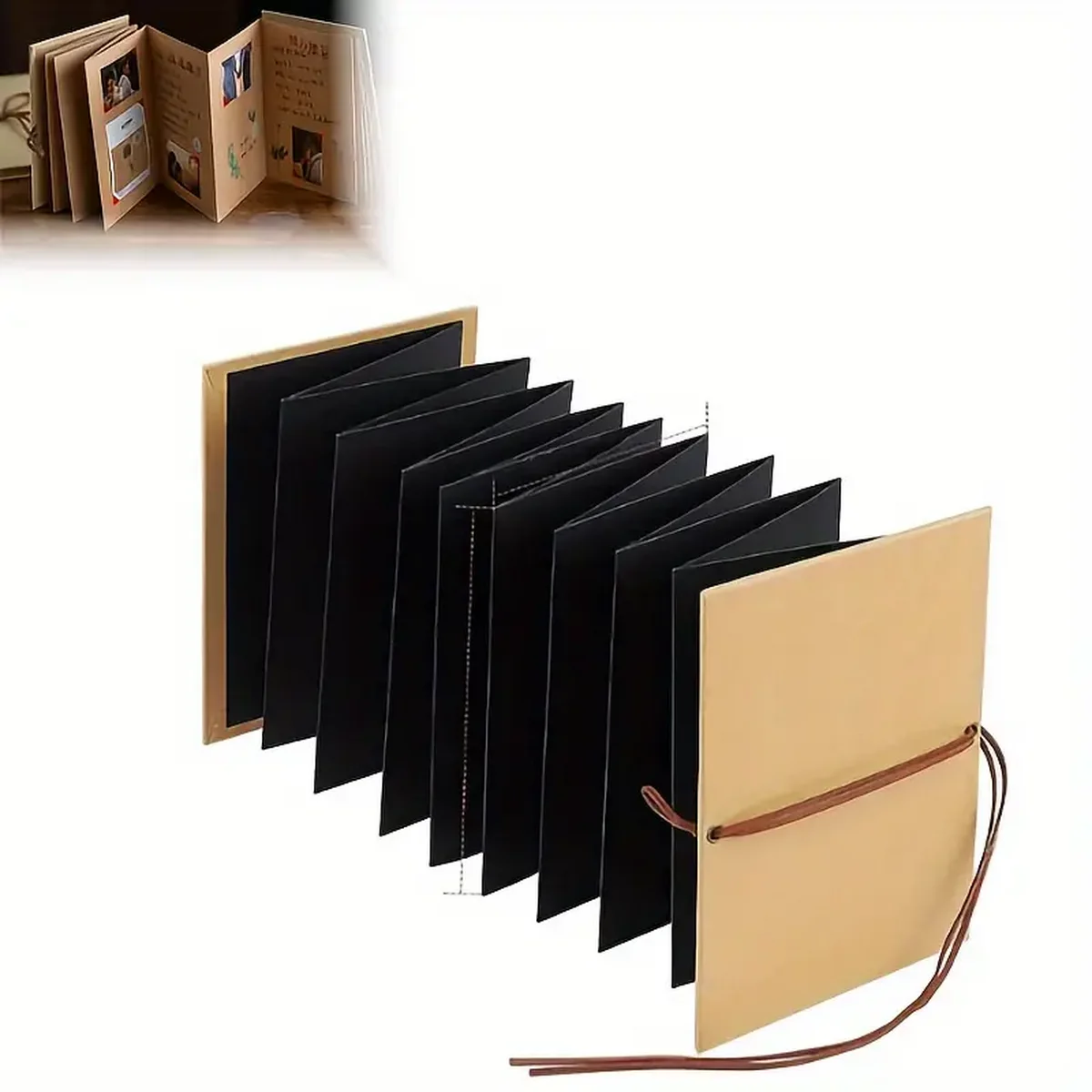 1PC Stretchable Folding Scrapbook Album Set Accordion Style Notebook Photo Frame for Living Room Bedroom Memory Book Organizatio