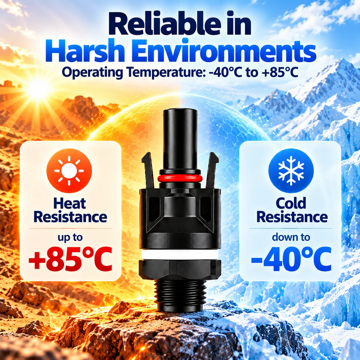 Solar Panel Connector PV Connector Solar Panel-Mount 1000V 1500V DC 30A Male Female IP67 Waterproof for PV Cable 2.5/4/6mm2