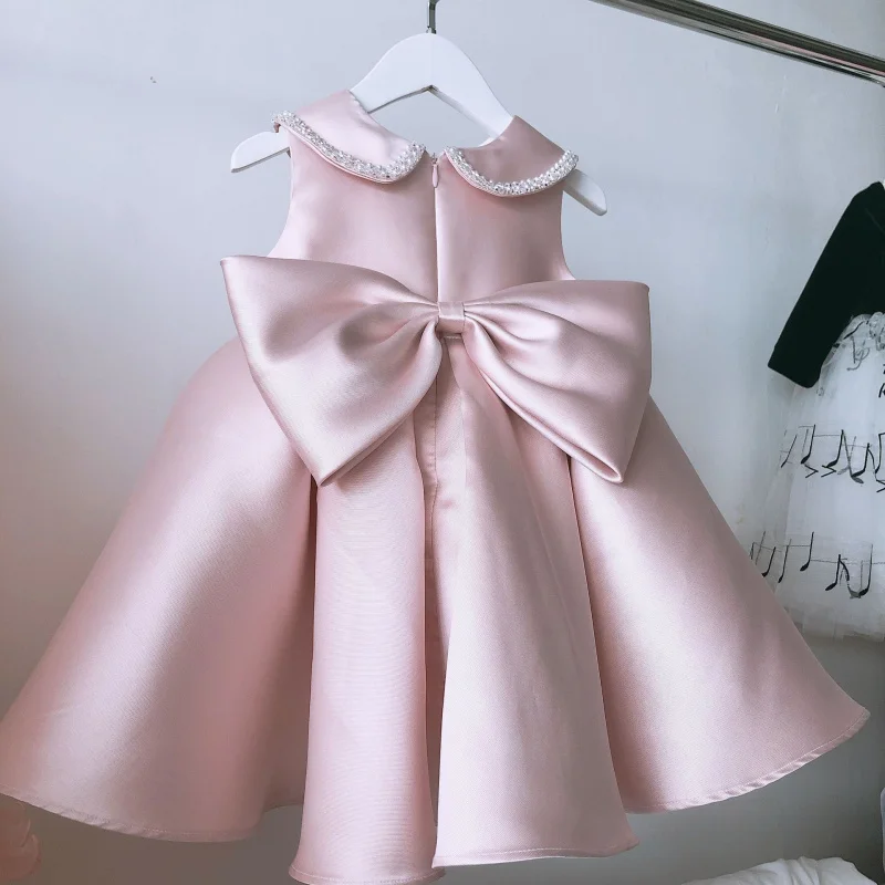 Foreign Trade Sleeveless Girl's First Birthday Dress2025Spring New Birthday Show Performance Host Girl Princess Dress