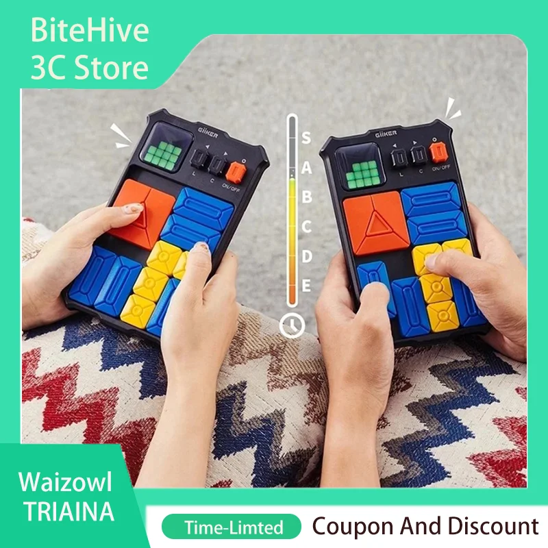 Super Slide Huarong Road JKHRD001 Smart Sensor Game 500+ Levelled UP Brain Teaser Puzzles Interactive Fidget Kids Toys Gifts
