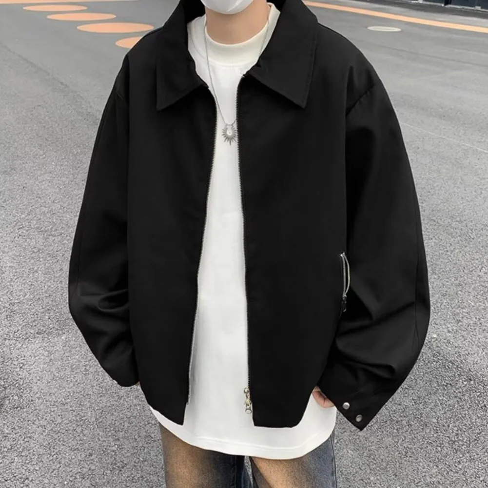 

Casual Daily Outfits Casual Lapel Coat Casual Spring Autumn Fashion Coat Stylish Outerwear Loose Fit Jacket Polyester Fabric