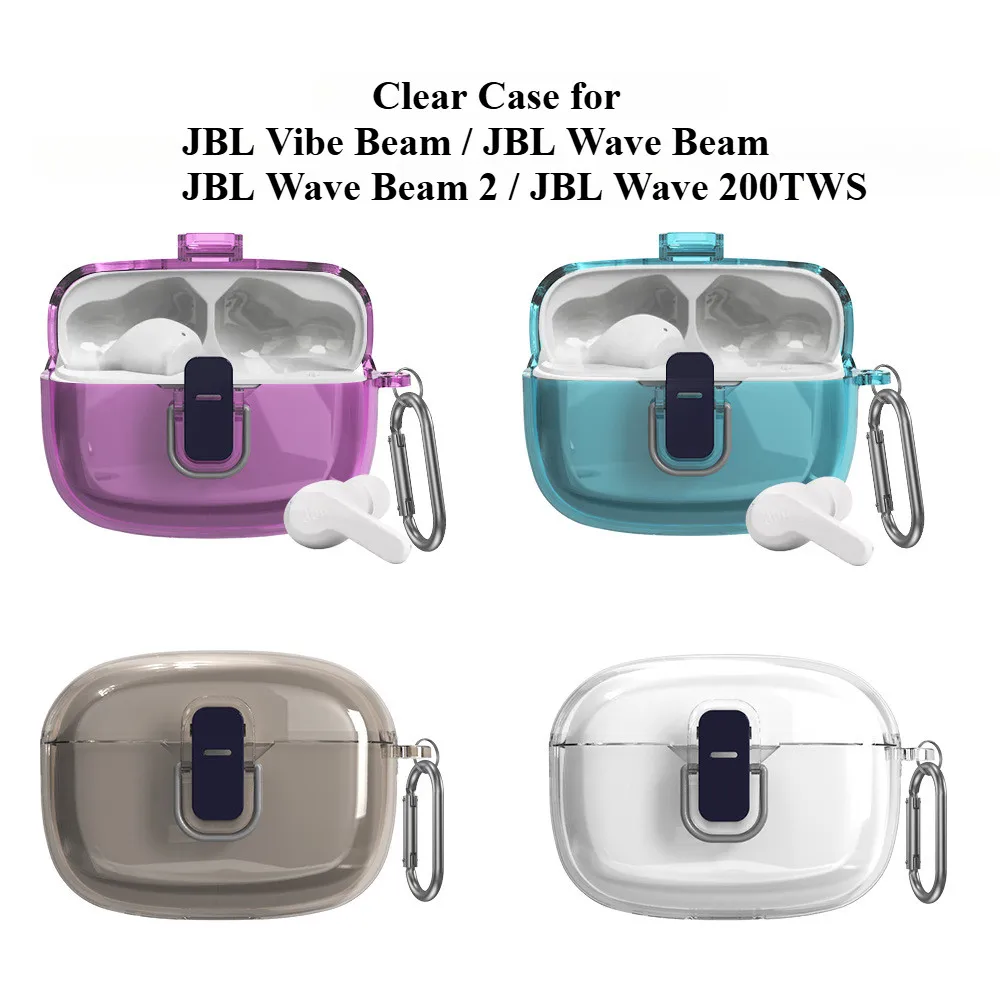 Case for JBL Vibe Beam , Wave Beam 2 , Wave 200TWS Protective Transparent Clear TPU Covers Earphone Shell Headphone Shell