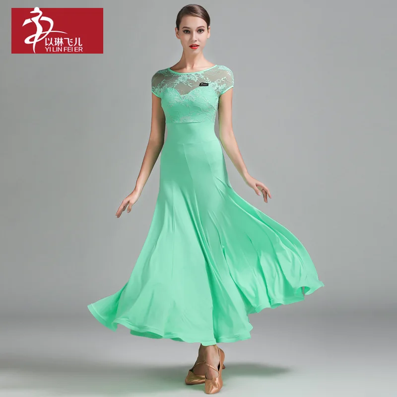 Ballroom Waltz Tango Foxtrot Dress Lady's Elegant Stage Wear Women Black Ballroom Flamenco Dancing Dresses Modern Dance