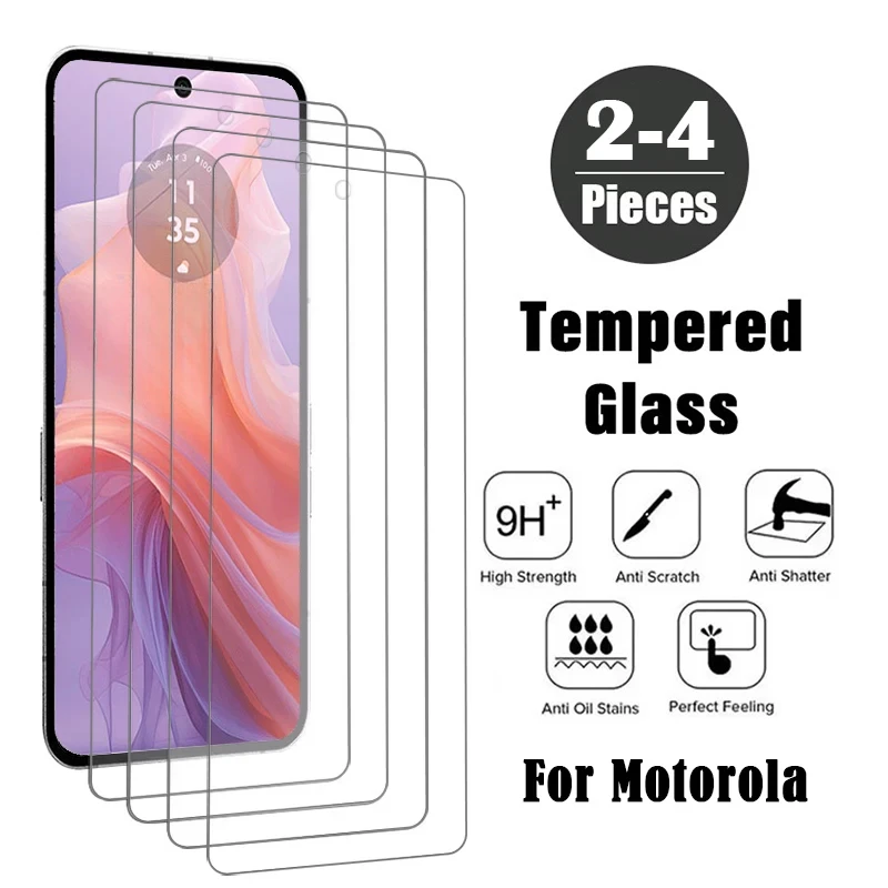 

2-4Pcs Tempered Glass for Motorola Moto E14 E32 E22i E13 E15 Screen Protector for Moto Edge 30 Pro Edge 50 Neo 30 Neo HD Film