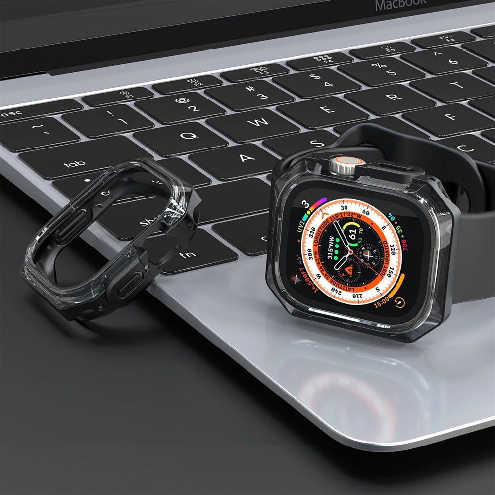 Case For Apple Watch band Ultra2 1 49mm PC Coverage Bezel for Iwatch Series 9 8 7 SE 6 5 4 Shell Frame Protector Bumper Cover image 5