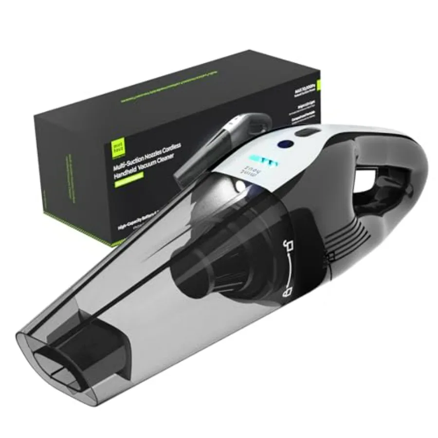 مكنسة كهربائية محمولة للسيارة لاسلكية بقوة شفط 10000 باسكال ومحرك بدون فرشاة 120 وات مصباح LED متعدد الفوهات لفعال