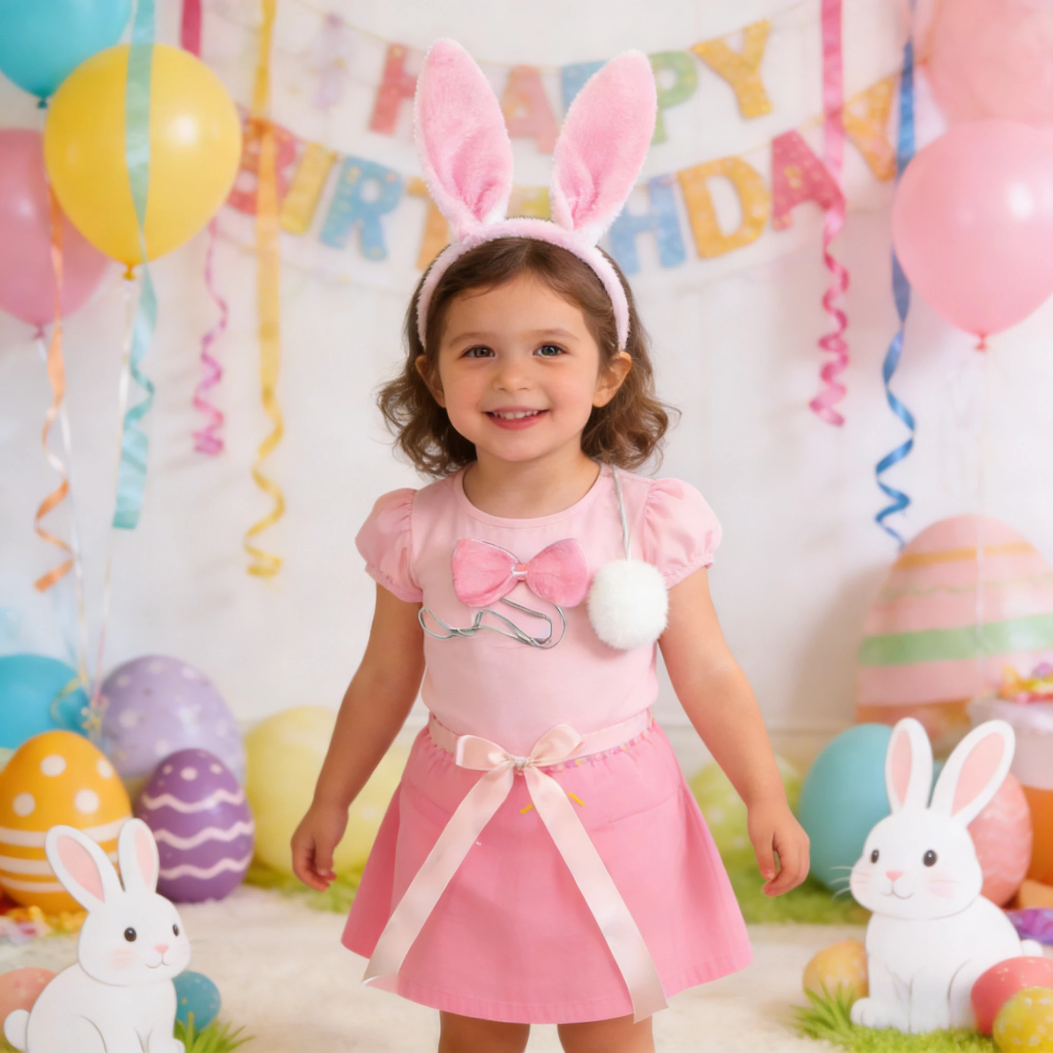 

Halloween Carnival Easter Princess Dress Stage Party Bunny Tutu Adult Children Parent-Child Dress White Cute Short Skirt Set