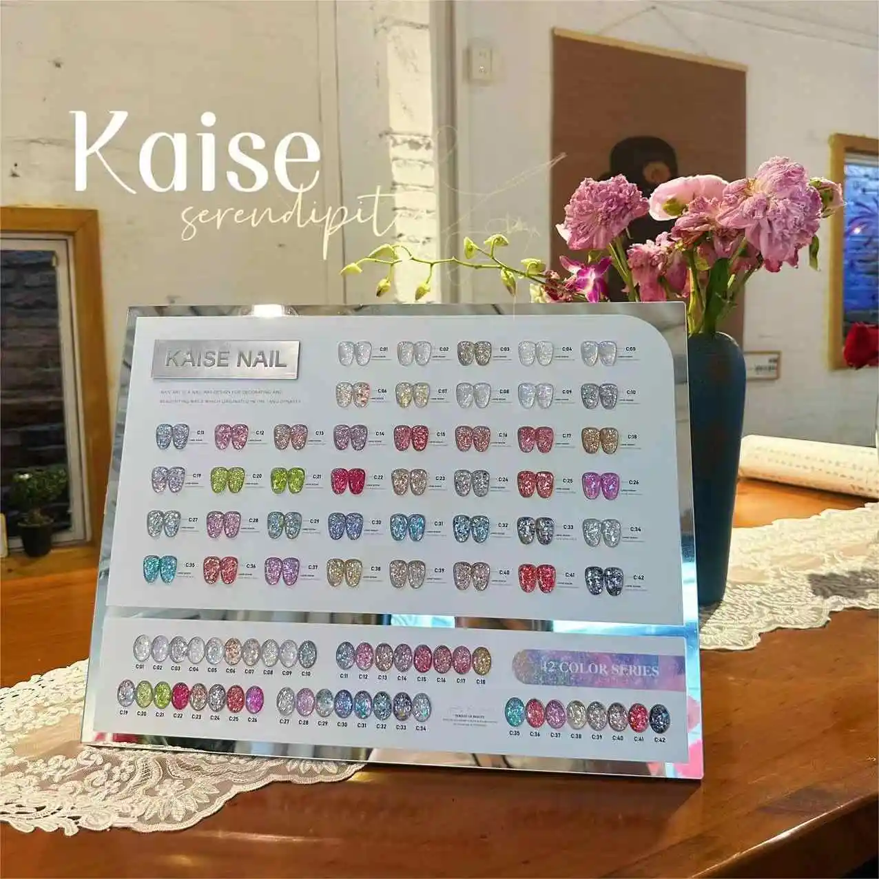 KAISE Mismatched 42 colors Flash Nail gel set 2024 New Professional Hot sale Nail art Non-toxic UV gel Nail salon Wholesale