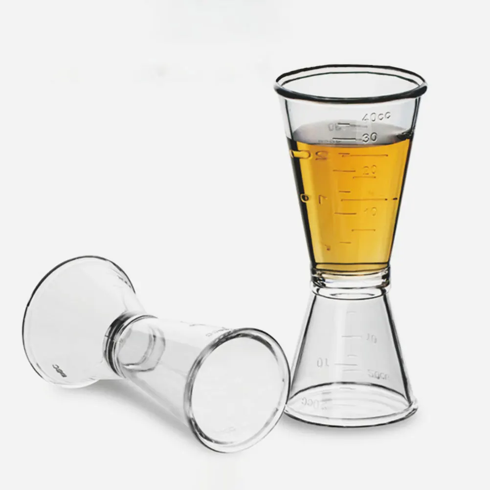 

6pcs Plastic Measuring Cup Double Sided Jigger Cocktail Ounce Cups Bartending Tools Bar Accessories Transparent